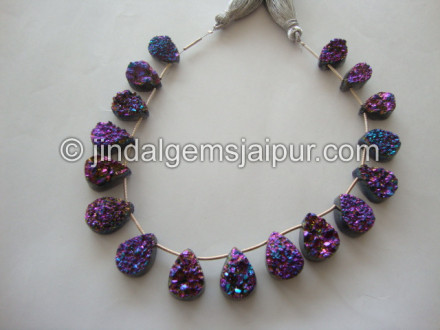 Druzy Faceted Pear Shape Beads